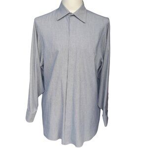 Geoffrey Beene SZ 15.5 French Cuff Grey Button Up Men's Shirt